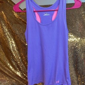 Under armour work out tank top pink and purple medium